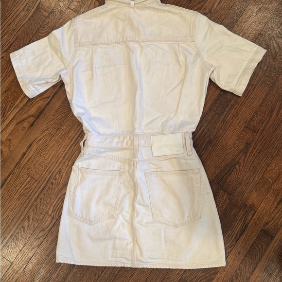 Rag & Bone All In One Denim Shirt Mini Jean Summer Dress in Off White Size XXS - Picture 9 of 12